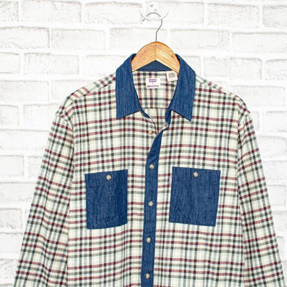 LEVI'S x SNOOP DOGG Flannel Shirt Check Cotton Hemp Size Medium - Picture 3 of 8